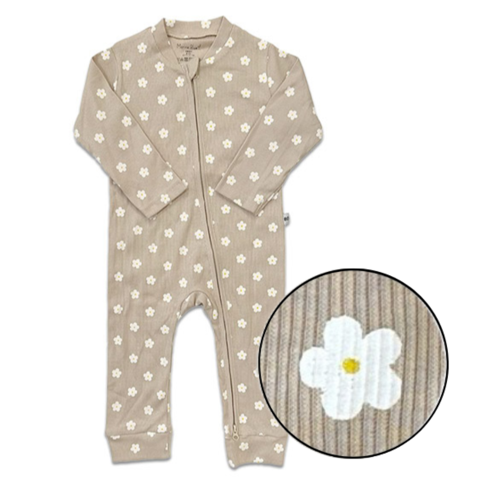 ファスナー付き長袖カバーオール