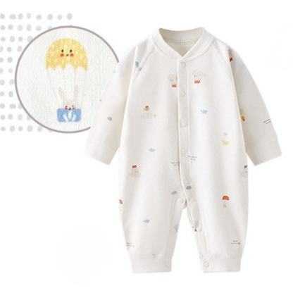 フロントボタン長袖カバーオール