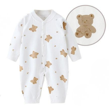 フロントボタン長袖カバーオール