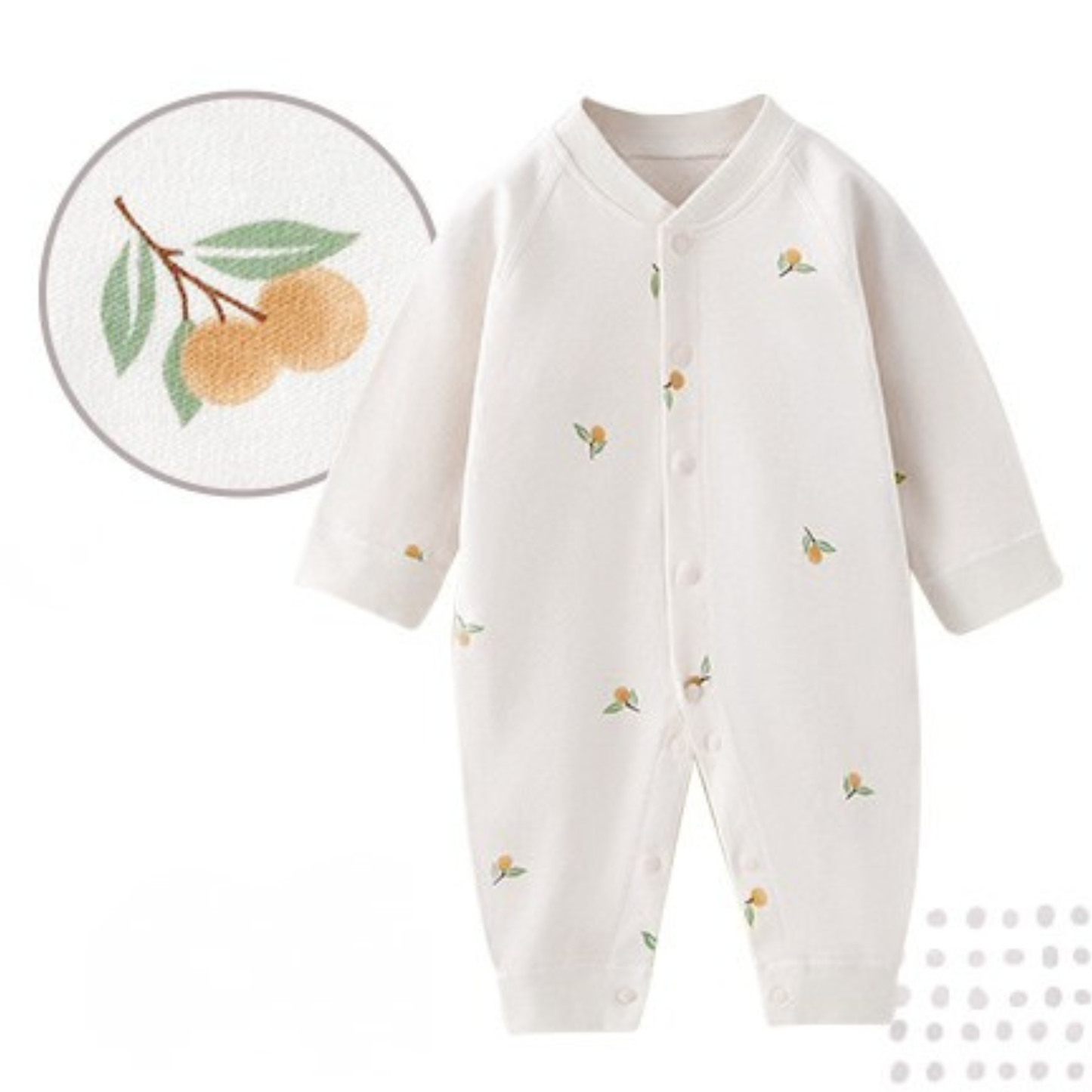 フロントボタン長袖カバーオール