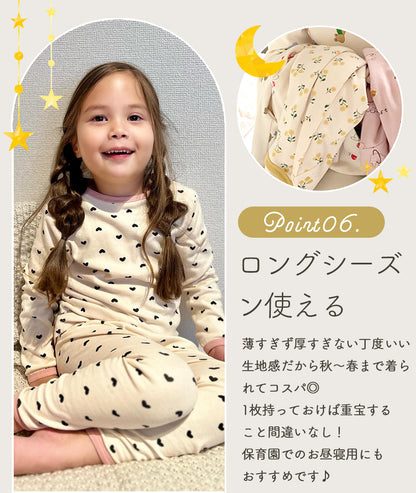 女の子長袖コットンパジャマ