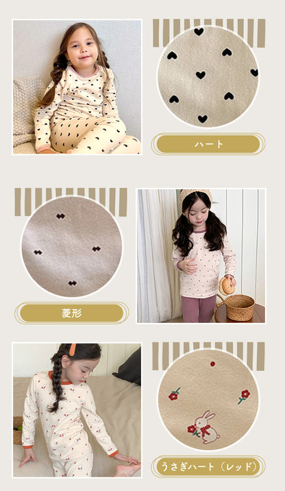 女の子長袖コットンパジャマ