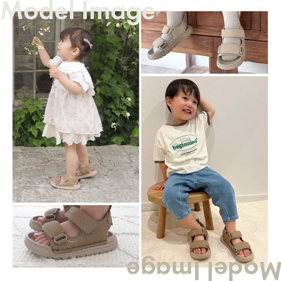 キッズレザーサンダル