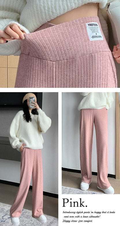 厚手マタニティリブパンツ