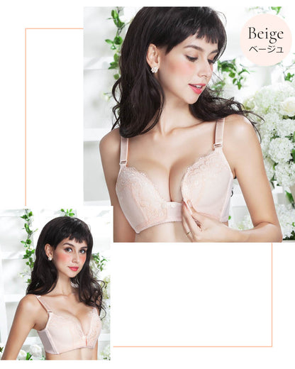 レース授乳ブラ スナップボタン式